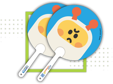 『ポッピュコム』ケボピンうちわ（指定画面提示特典）