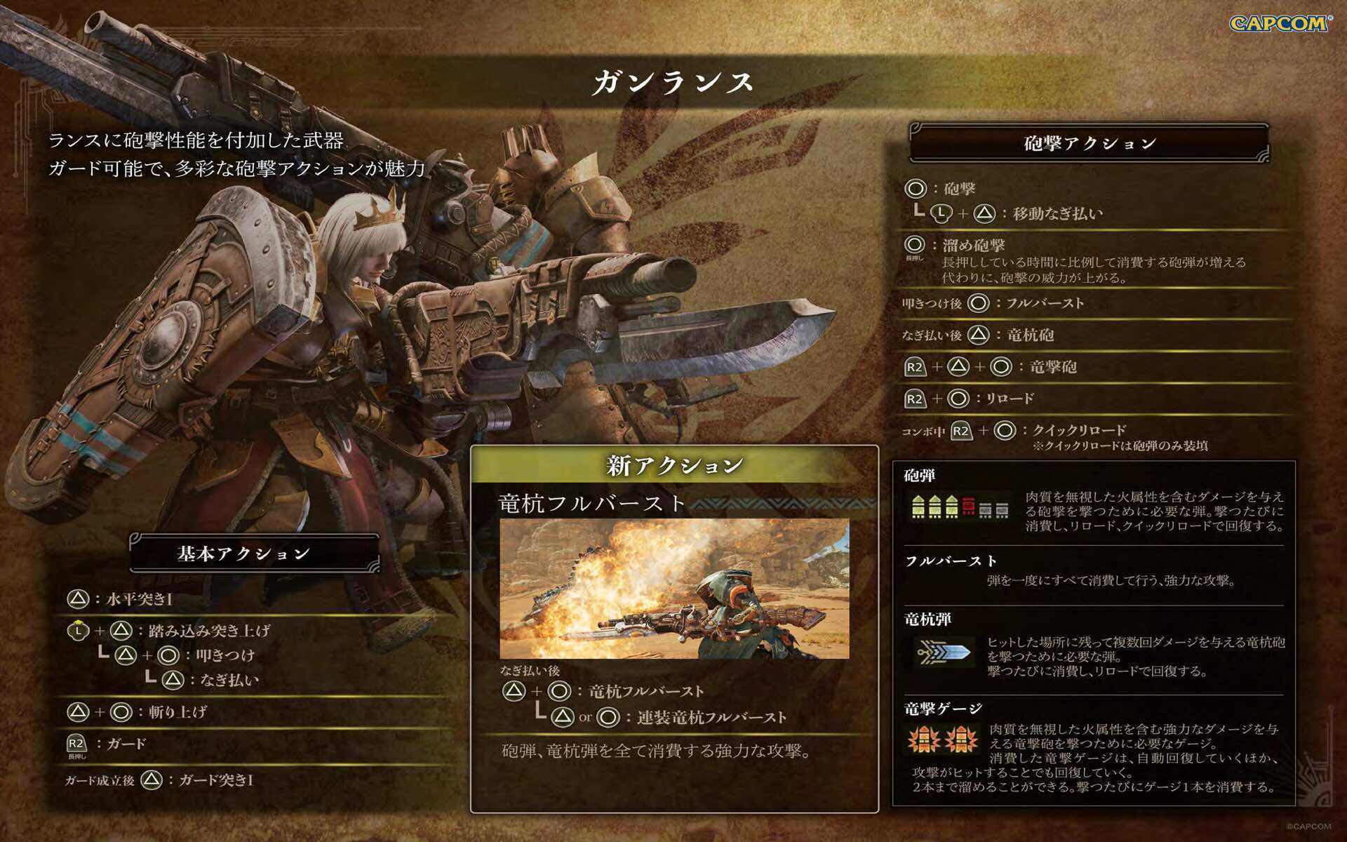 ガンランスの操作方法