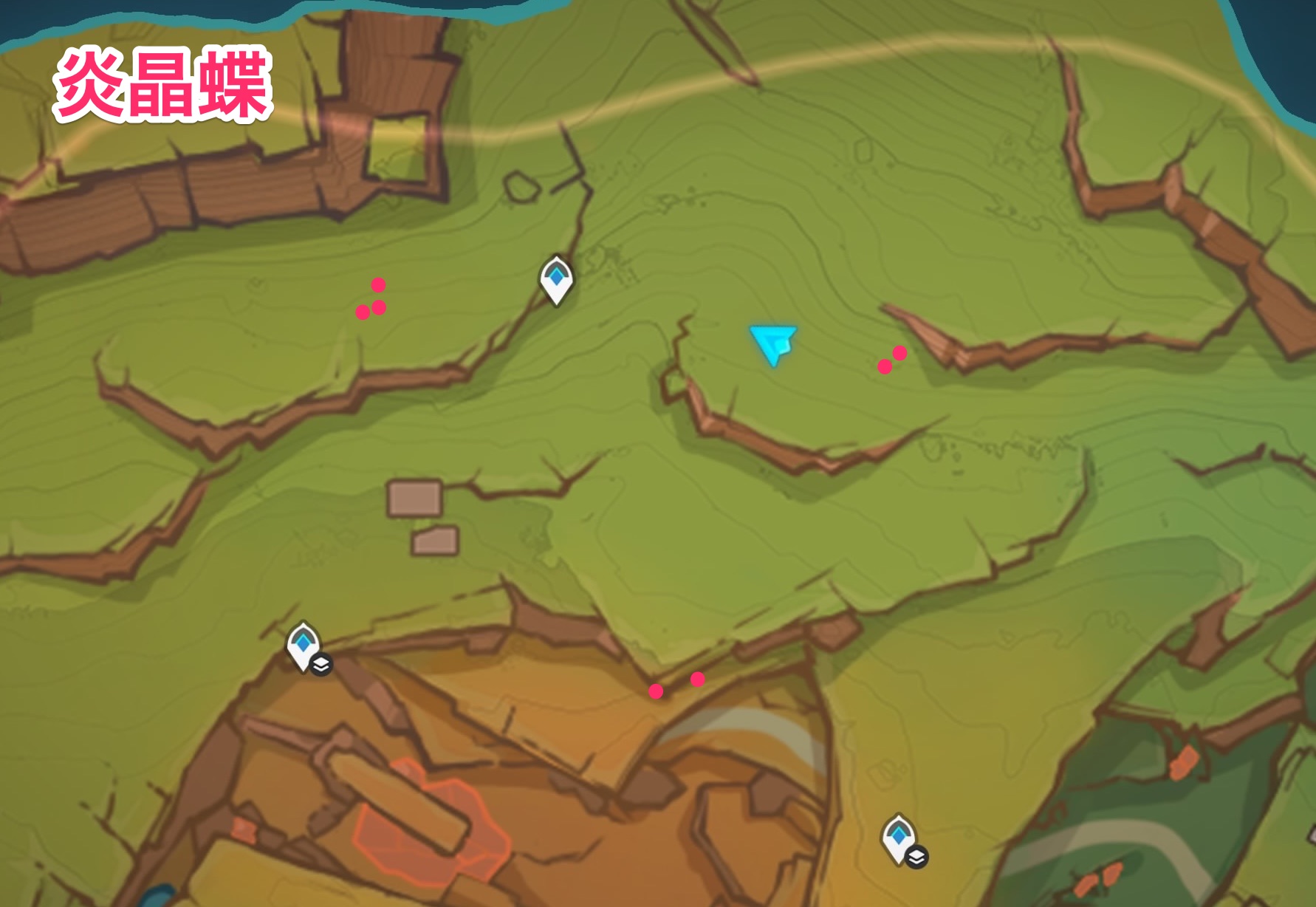 炎晶蝶のマップ画像