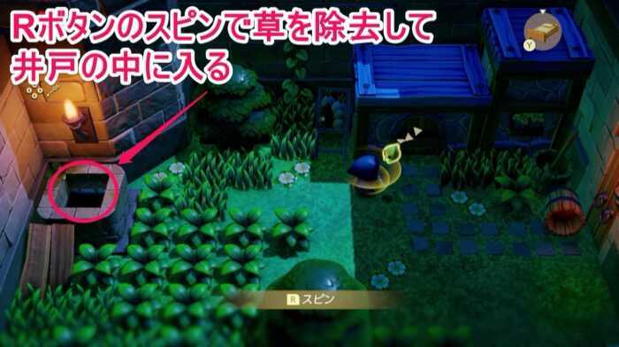 井戸の中に入る