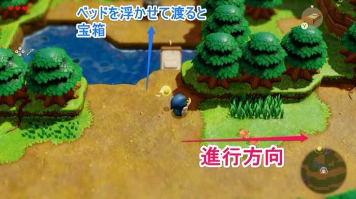 森の宝箱と進行方向