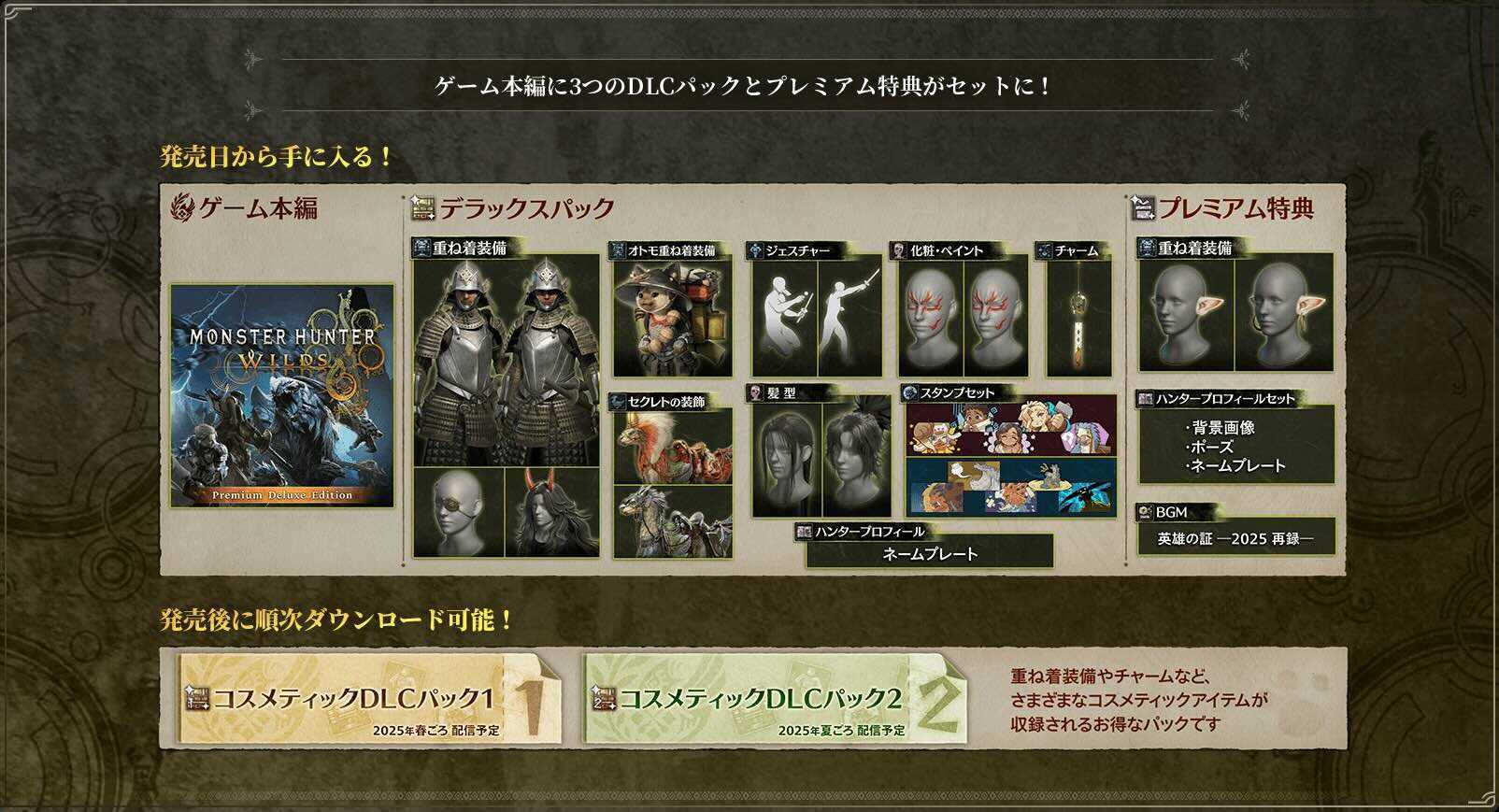 プレミアム特典＆DLCパックの内容