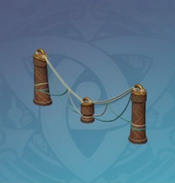 「岩山に吊るされた杭」の画像