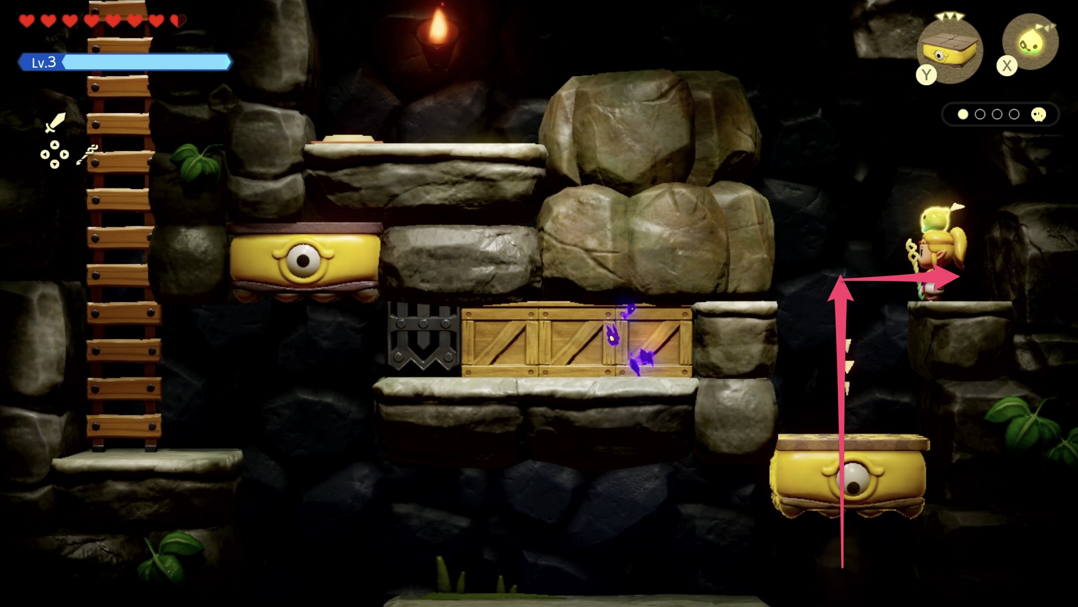 メガドンで右上へ