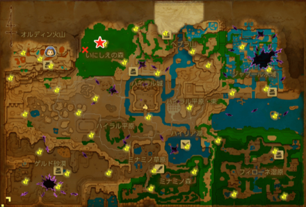 いにしえの球のマップ場所