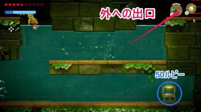 外への出口と50ルピー