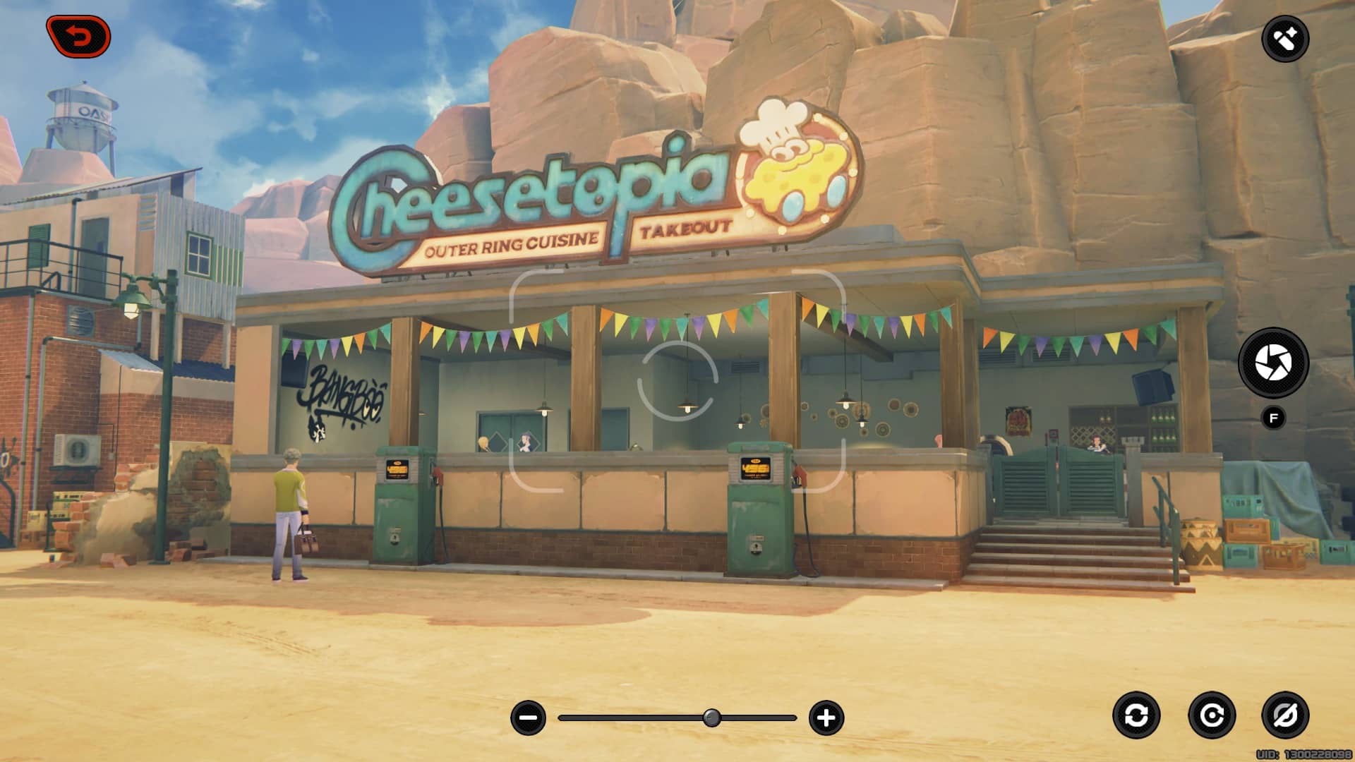 ダイナーの外観を撮る