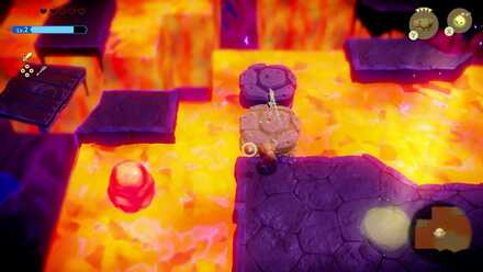 溶岩に足場を作る