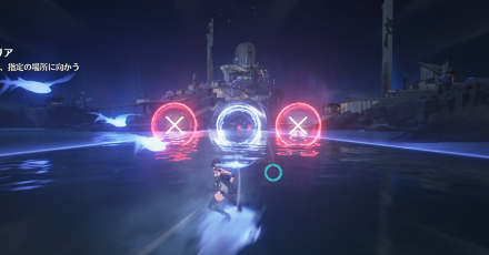 赤い円を避けて進む