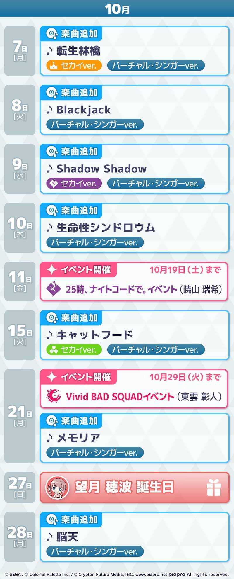 プロセカスケジュール②