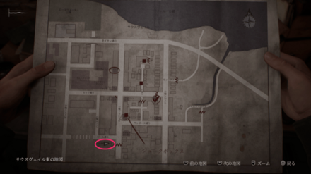 小さなメモの入手場所のマップ