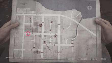 バリケードのメモの入手場所のマップ