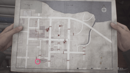 キャンピングカーのメモの入手場所のマップ