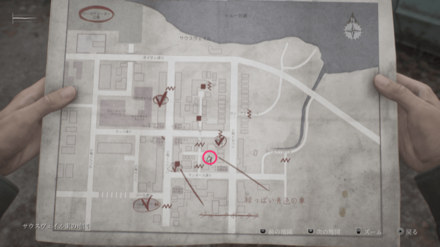 ウッドサイドアパートの鍵の入手場所のマップ