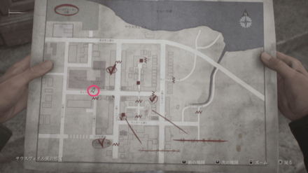 ウッドサイドアパートの鍵の使用場所マップ