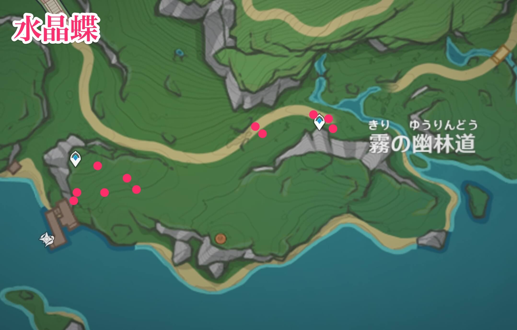 水晶蝶のマップ画像