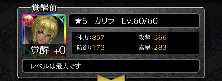 覚醒前ステータス