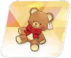 リボンのついた熊のぬいぐるみ画像