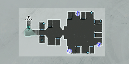 ④クリアンテ城の罪人牢獄の宝箱マップ