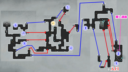 人喰い洞窟の宝箱マップ
