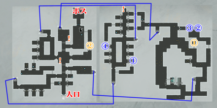 嘆きの墓の宝箱マップ
