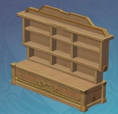 ピーチココナッツ材「支点」商品棚の画像