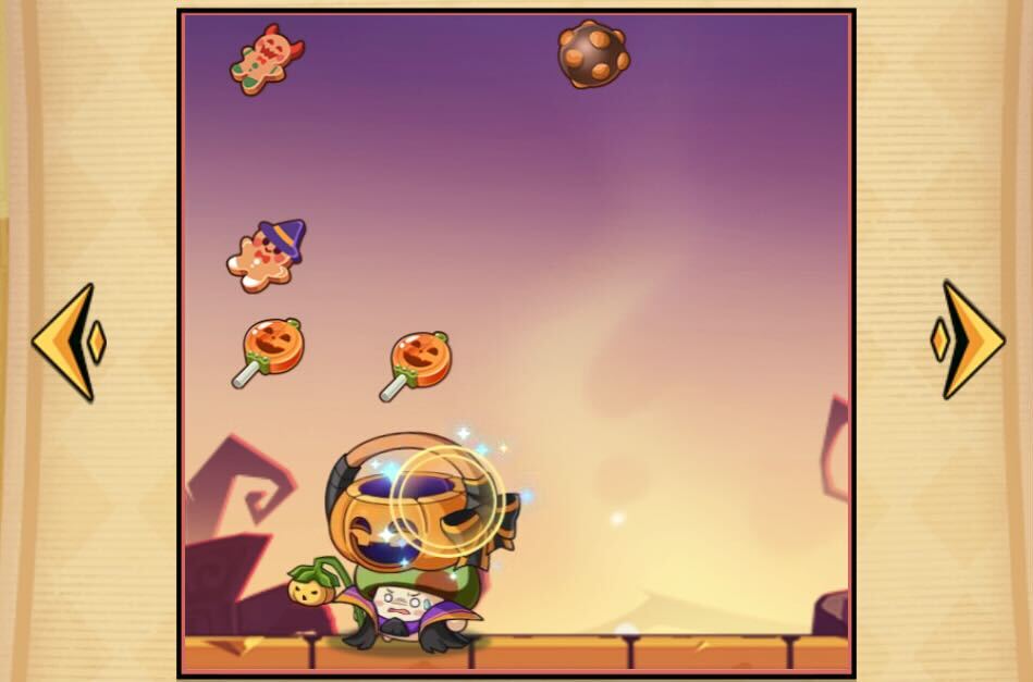 お菓子をタップしてゲームスタート