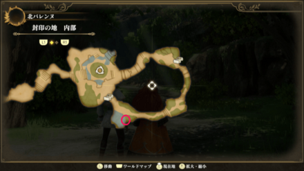 封印の地・内部のマップ