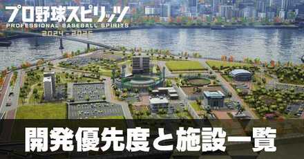 開発優先度と施設の効果一覧