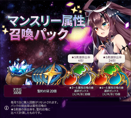 マンスリー属性召喚パック