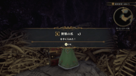 モンスターの巣の場所の見た目