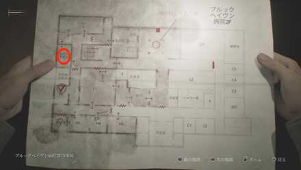 ショットガンの入手場所のマップ