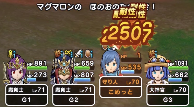 強力な全体ダメージは守り人のにおうだちやスカラで軽減