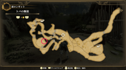 トバの断崖のマップ