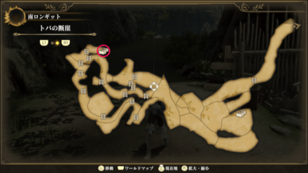 トバの断崖のマップ