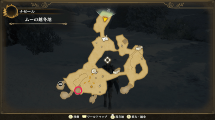 ムーの越冬地のマップ