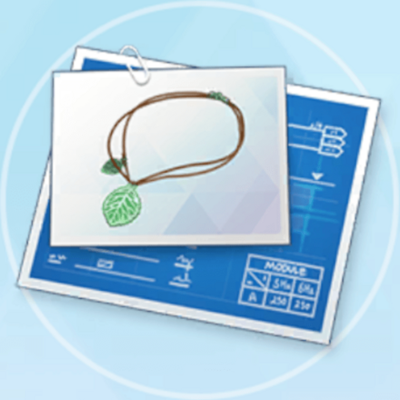 グリーンリーフネックレスの設計図画像