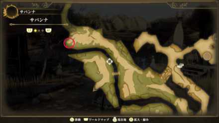 サバンナのマップ