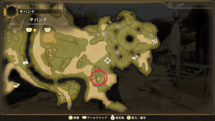 サバンナのマップ