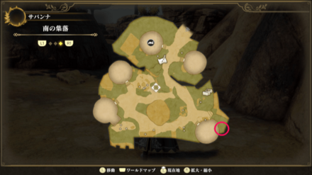 南の集落のマップ