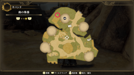 南の集落のマップ