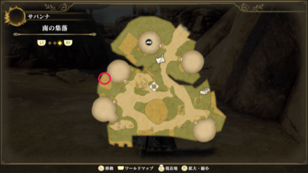 南の集落のマップ