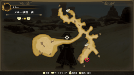 メルー砂漠 西のマップ