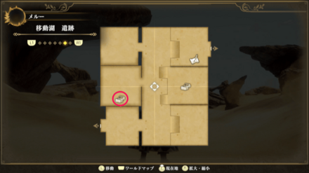 移動湖 遺跡のマップ