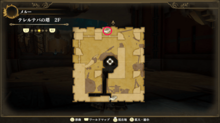 テレルテバの塔(左) 2Fのマップ