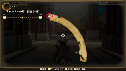 テレルテバの塔(中央) 回廊3-4Fのマップ