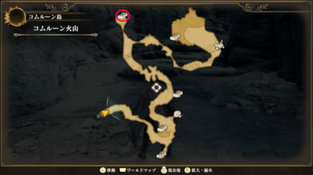 コムルーン火山のマップ