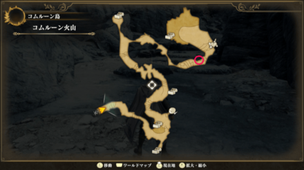 コムルーン火山のマップ