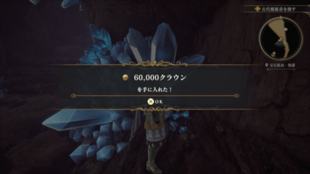 宝石鉱山・奥地の場所の見た目