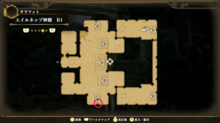 エイルネップの神殿B1のマップ